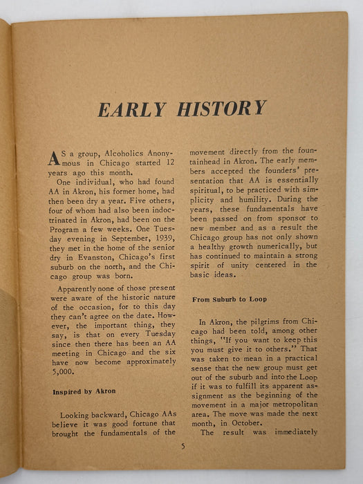 AA Grapevine from September 1951 - Chicago Early History