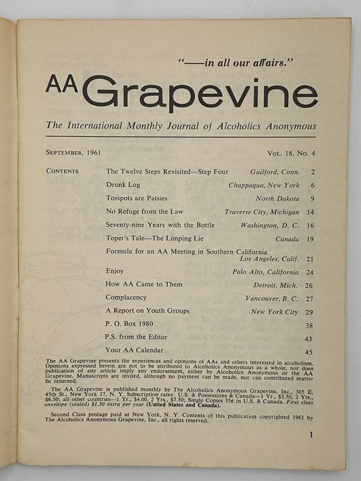 AA Grapevine from September 1961 - The 12 Steps Revisited