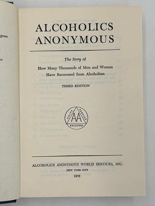 Alcoholics Anonymous Third Edition 3rd Printing from 1977 - ODJ