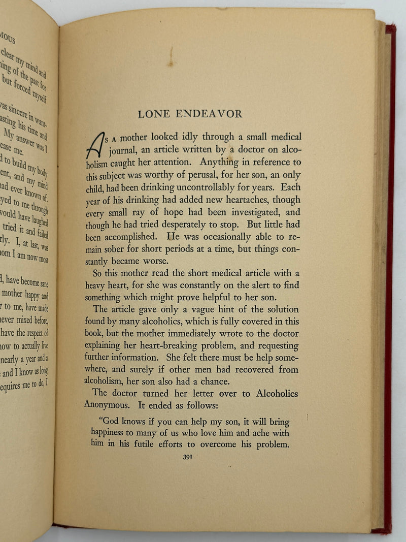 Alcoholics Anonymous — First Edition, First Printing — 1939