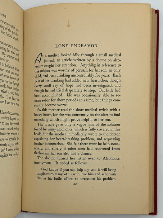 Alcoholics Anonymous — First Edition, First Printing (1939) | Reproduction Dust Jacket