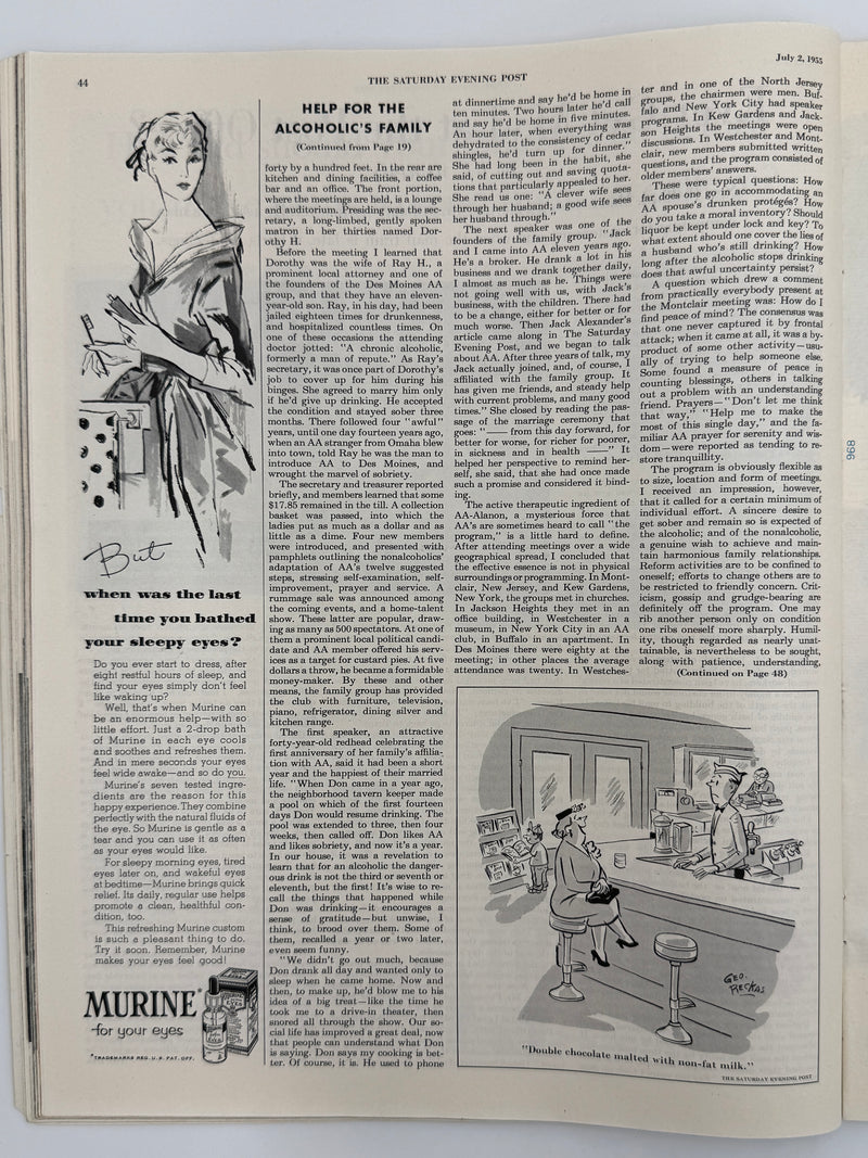 Saturday Evening Post from July 2, 1955 - Help for the Alcoholic’s Family