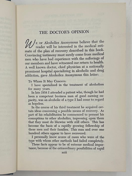 Alcoholics Anonymous 2nd Edition 3rd Printing from 1959