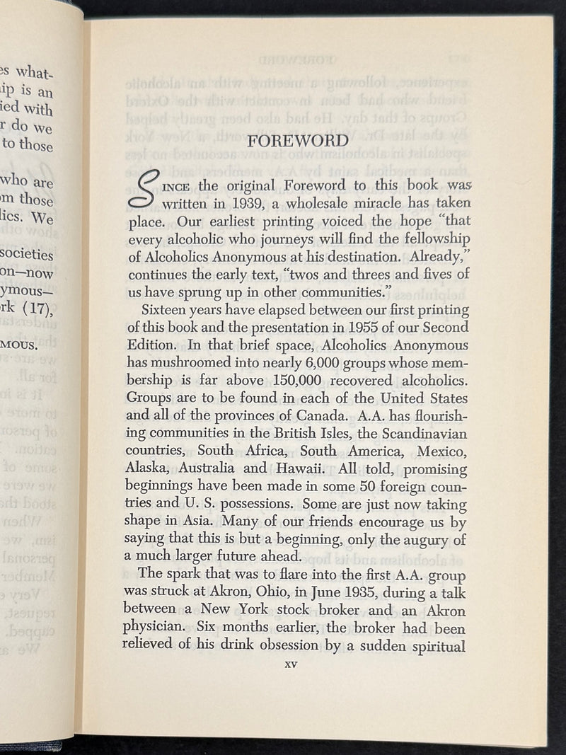 Alcoholics Anonymous Big Book — Second Edition, First Printing, First Issue — 1955