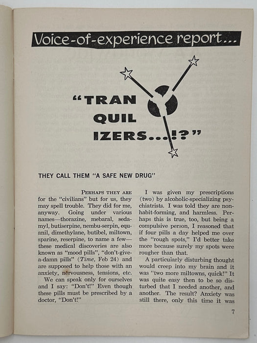 AA Grapevine from October 1956 - Tranquilizers