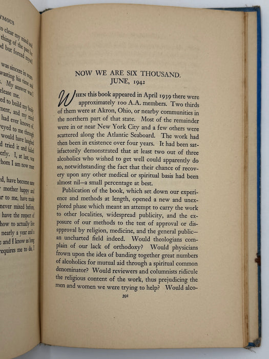 Alcoholics Anonymous First Edition Light Blue 3rd Printing from 1942 - RDJ