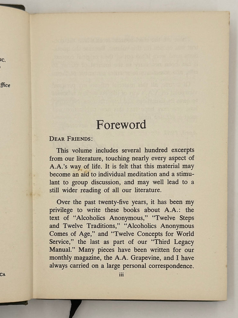 The AA Way of Life - First Printing from 1967
