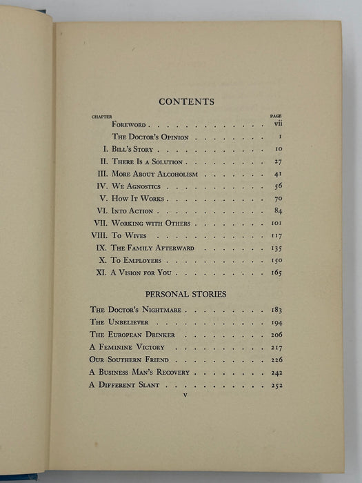 Alcoholics Anonymous First Edition 5th Printing from 1944 - ODJ -  Baby Blue