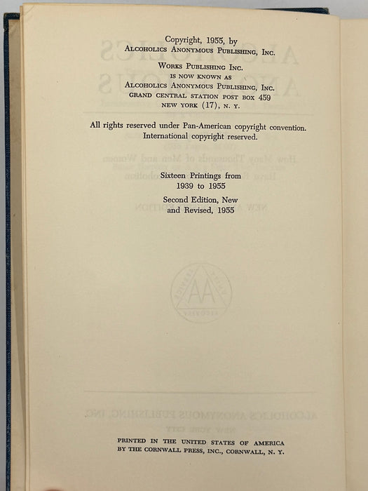 Alcoholics Anonymous Second Edition 3rd Printing with RDJ