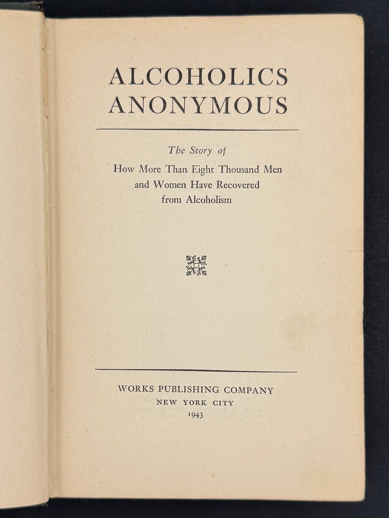 Alcoholics Anonymous — First Edition, Fourth Printing (1943) | Green Cloth