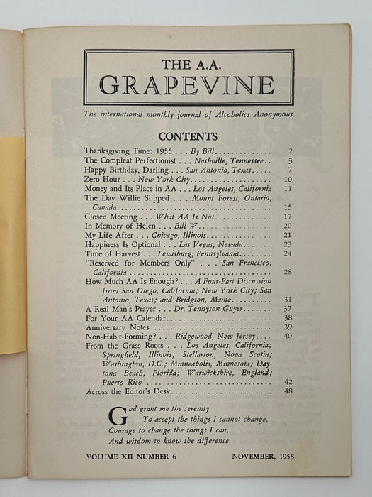 AA Grapevine from November 1955