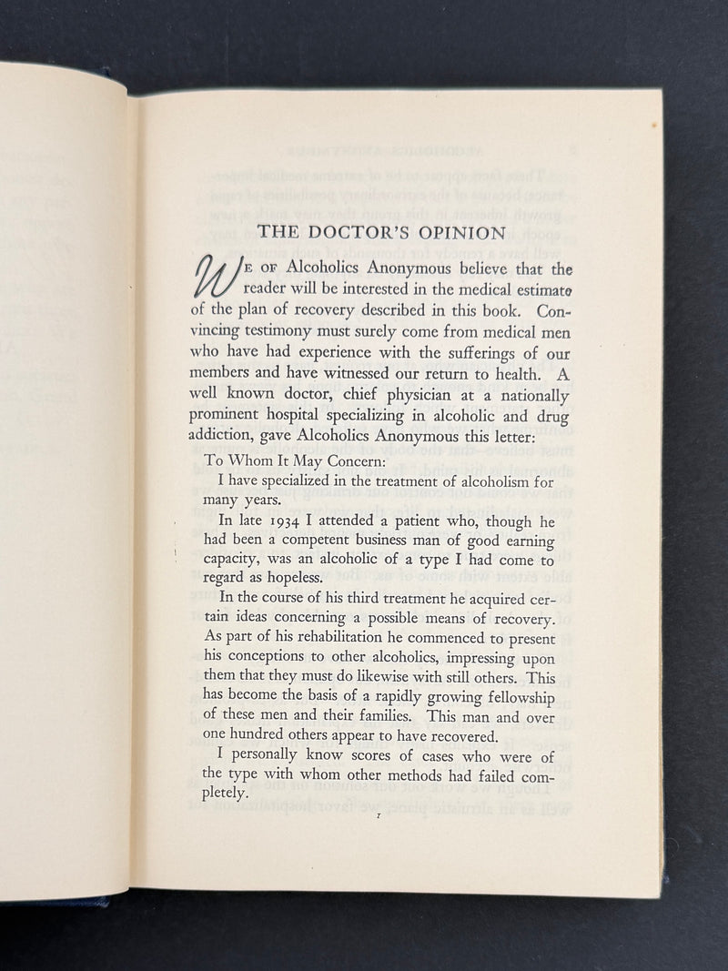 Alcoholics Anonymous Big Book — First Edition, Sixteenth Printing — August 1954 — Original Dust Jacket