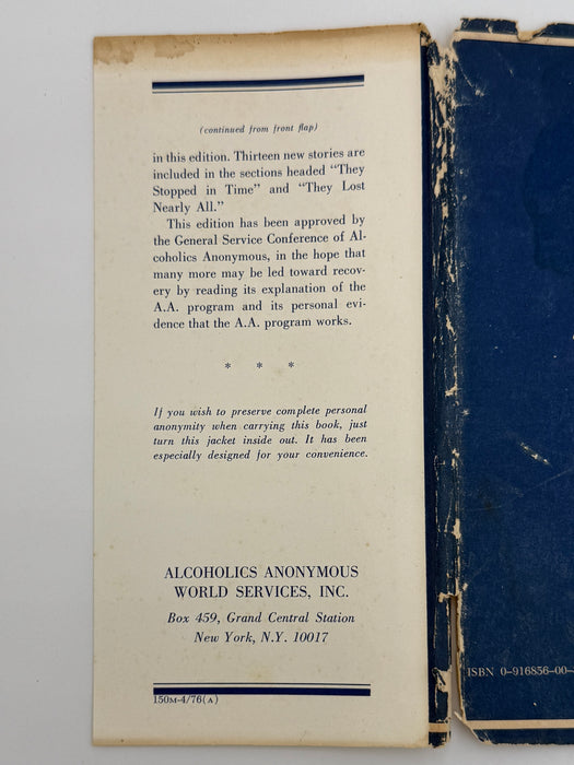 1976 Alcoholics Anonymous Big Book – Third Edition, First Printing – (ODJ)