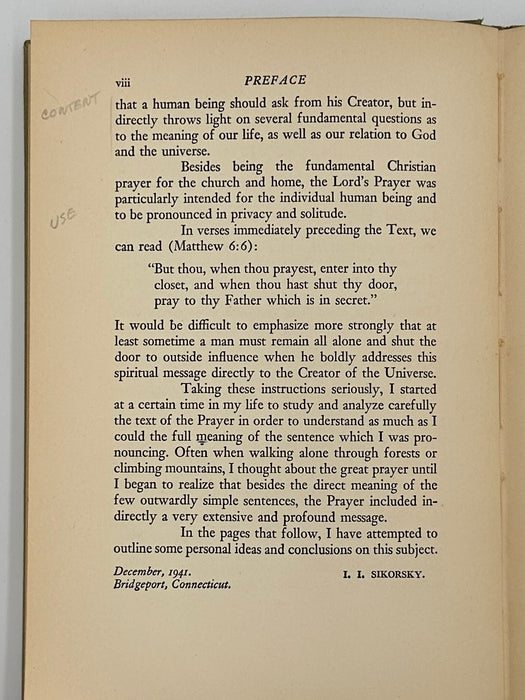 The Message of The Lord’s Prayer by Igor I. Sikorsky