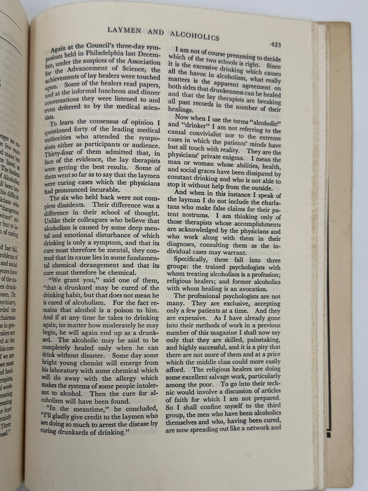 Harper’s Magazine — September 1941 Featuring “Laymen and Alcoholics” by Genevieve Parkhurst