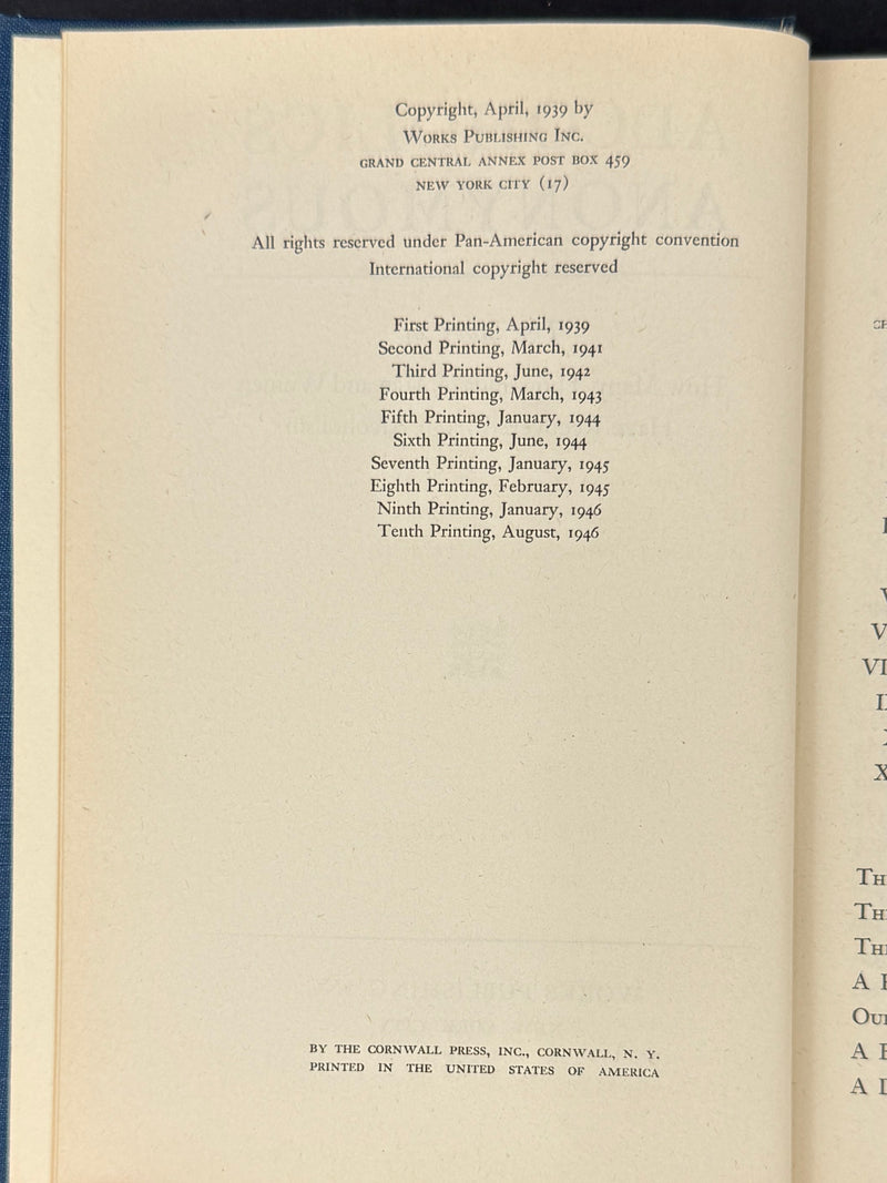 Alcoholics Anonymous — First Edition, Tenth Printing (August 1946)