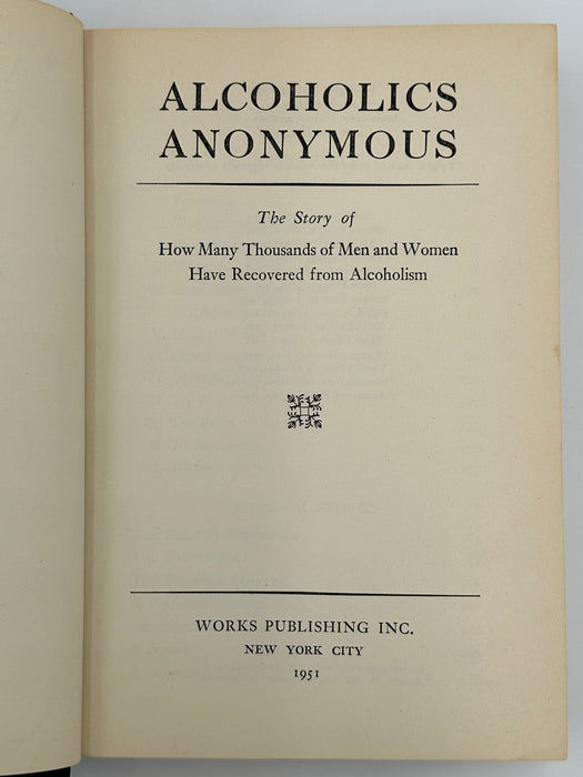 Alcoholics Anonymous 1st Edition 14th Printing from 1951 - ODJ Recovery Collectibles