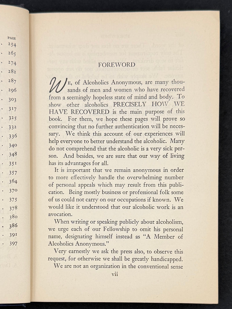 Alcoholics Anonymous — First Edition, Twelfth Printing (October 1948) with Original Dust Jacket