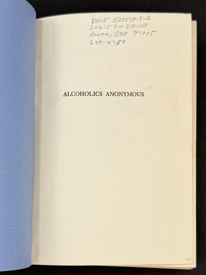 1976 Alcoholics Anonymous Big Book – Third Edition, First Printing