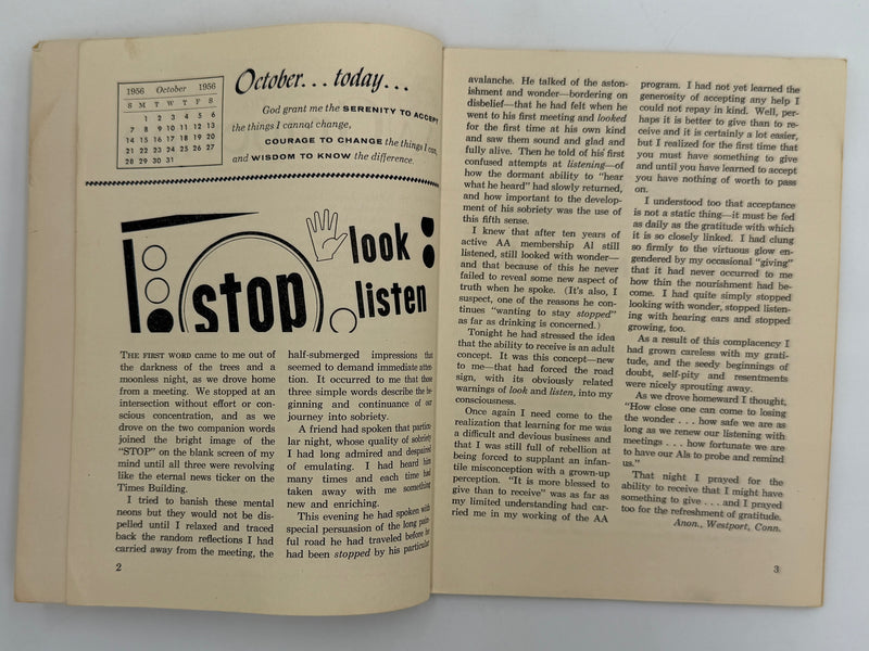 AA Grapevine from October 1956 - Tranquilizers