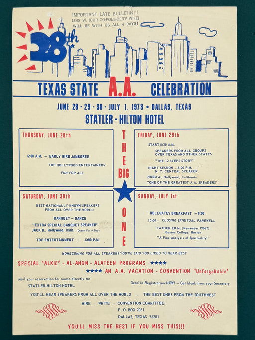 A vintage promotional flyer for the Texas State A.A.