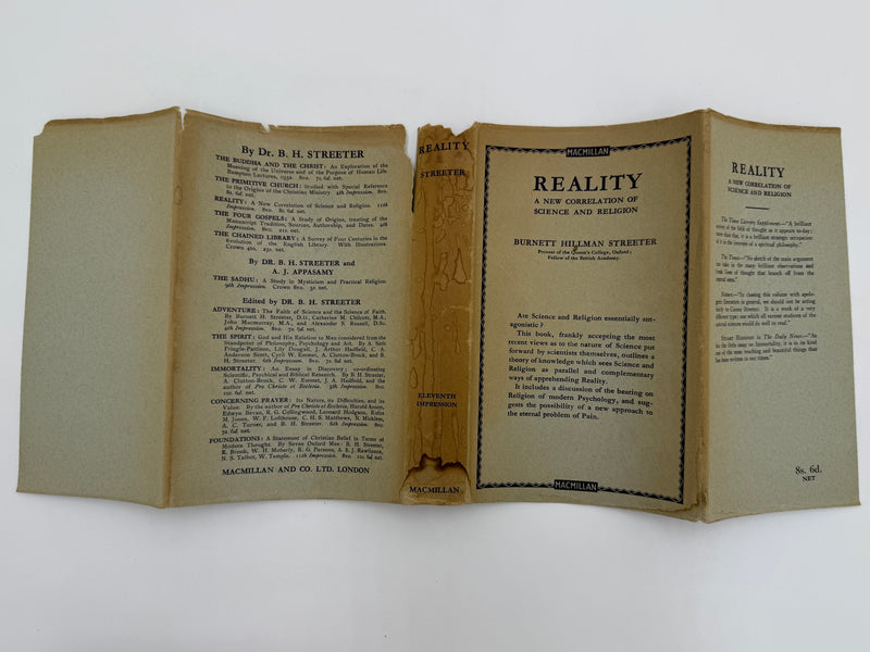 REALITY: A NEW CORRELATION OF SCIENCE & RELIGION BY BURNETT HILLMAN STREETER Recovery Collectibles