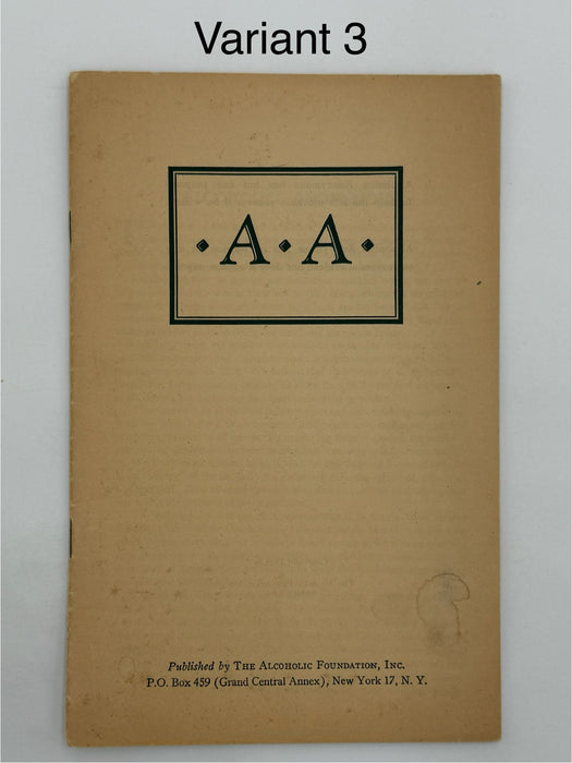 Alcoholics Anonymous 1943–1944 Early Pamphlet — Complete Set of Six Variants