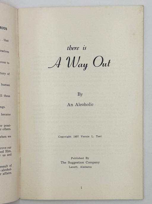 there is A Way Out By An Alcoholic - 1957 Recovery Collectibles