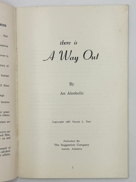 there is A Way Out By An Alcoholic - 1957 Recovery Collectibles