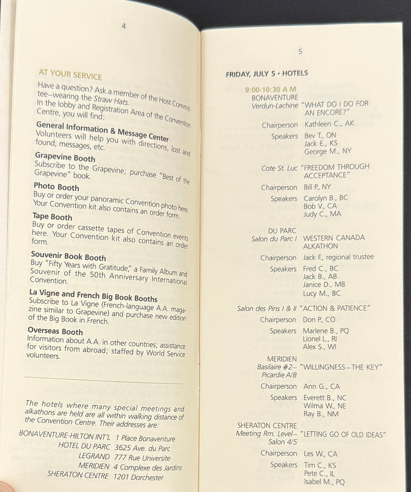 Alcoholics Anonymous 50th Anniversary — 1985 Montreal International Convention Collection