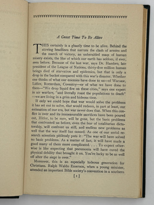 Signed - A Great Time To Be Alive by Harry Emerson Fosdick