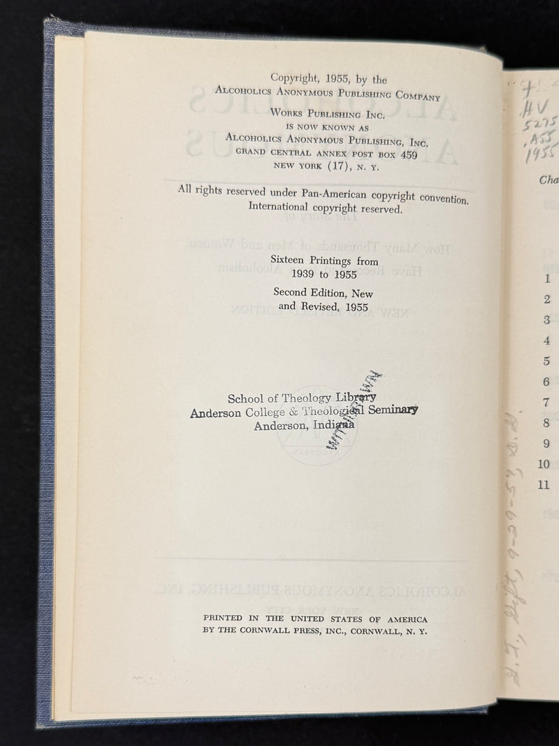 Alcoholics Anonymous Second Edition — First Printing (1955) | Reproduction Dust Jacket
