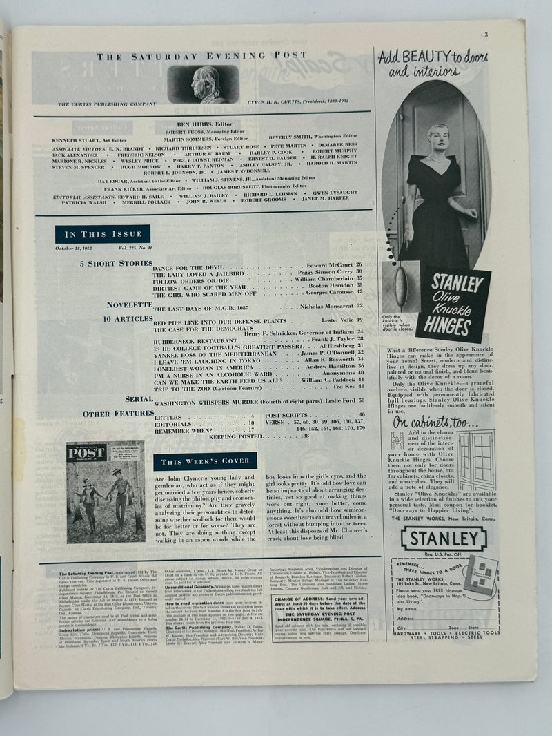 Saturday Evening Post - I’m a Nurse in an Alcoholic Ward - October 1952