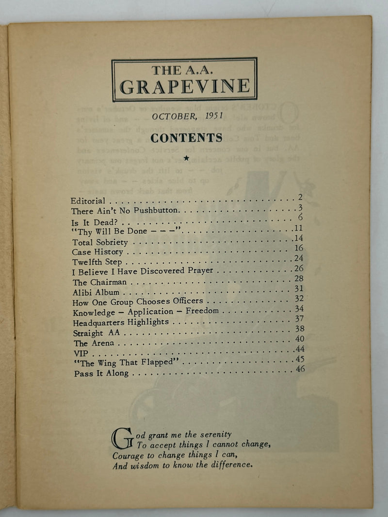 AA Grapevine from October 1951