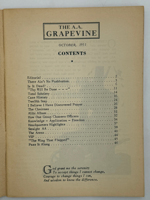 AA Grapevine from October 1951