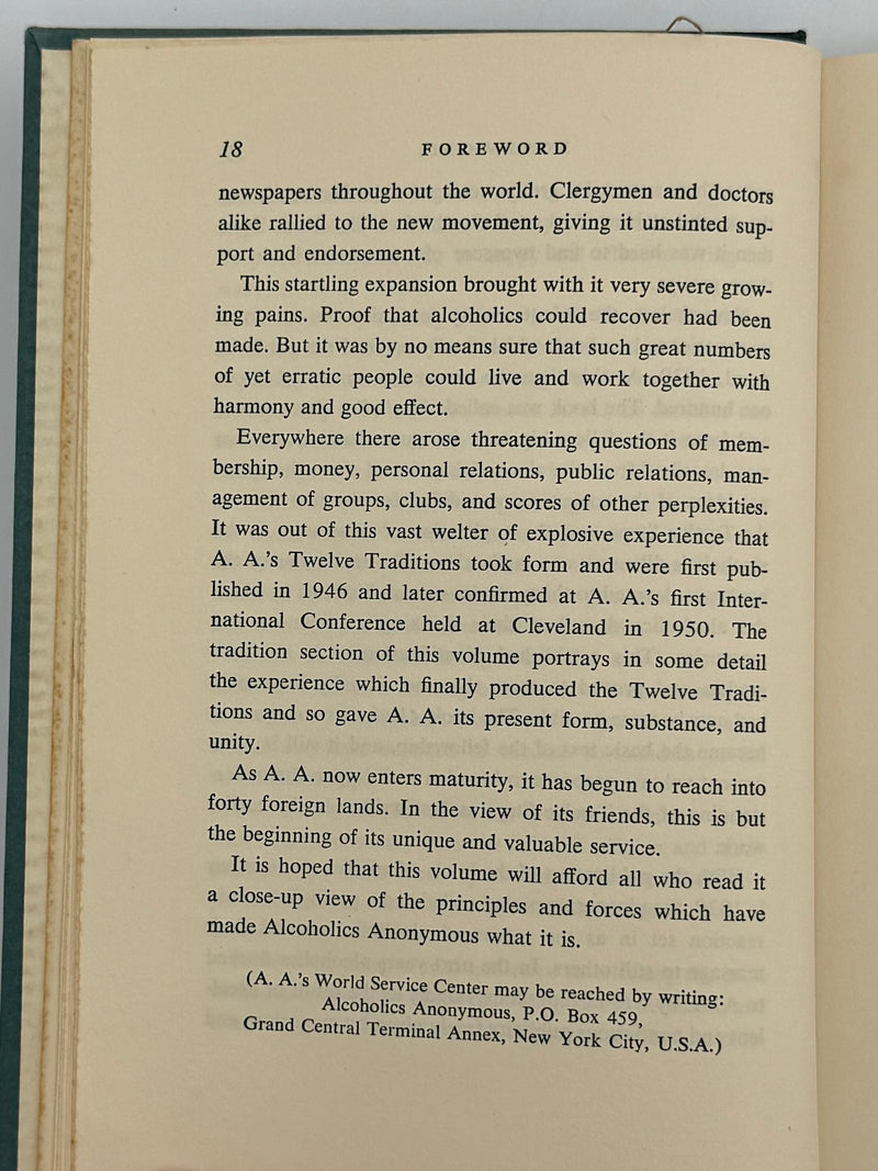 Twelve Steps and Twelve Traditions Second Printing — Original Dust Jacket