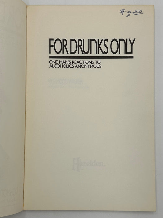For Drunks Only by Richmond Walker - 1987 West Coast Collection