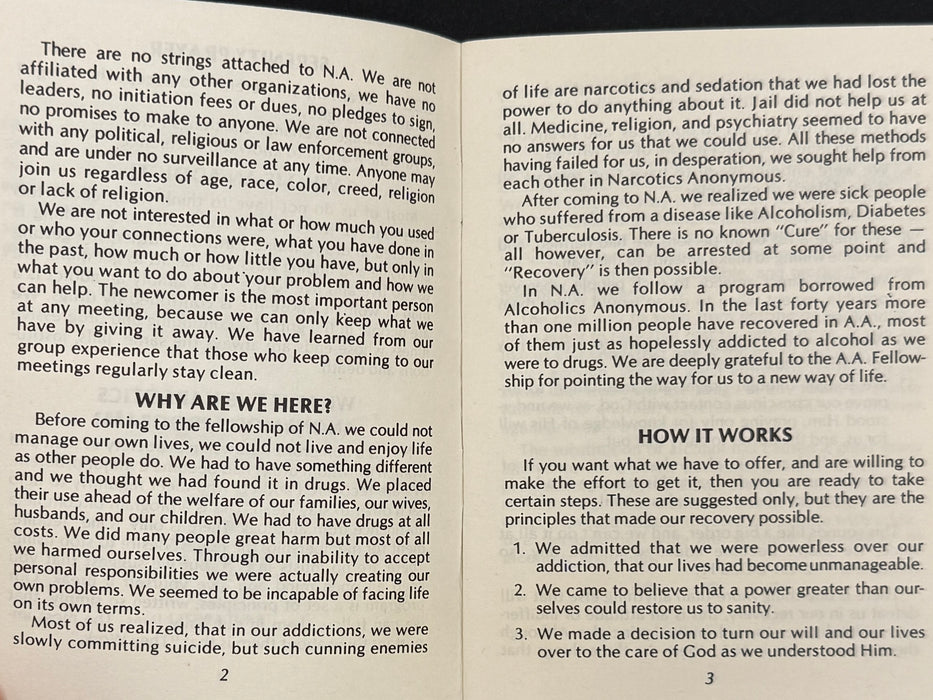 Narcotics Anonymous White Booklet