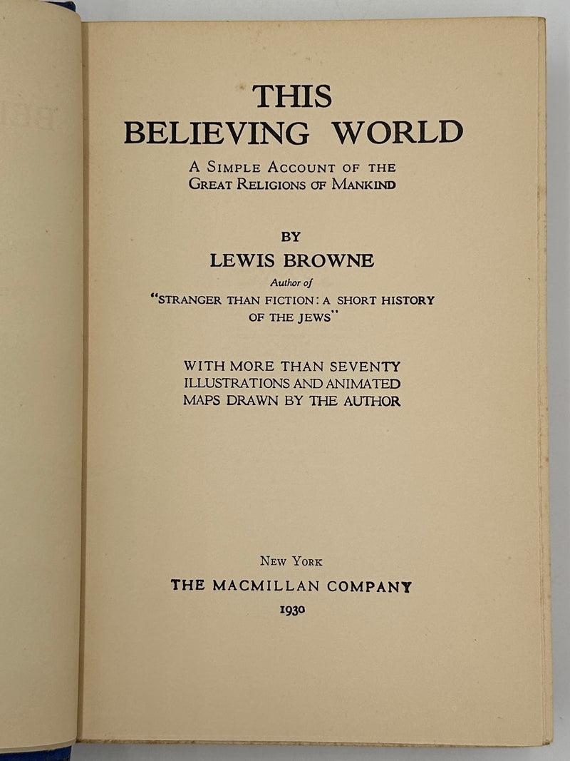 This Believing World by Lewis Browne West Coast Collection