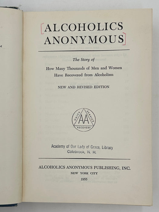 Alcoholics Anonymous Big Book Second Edition 3rd Printing with ODJ