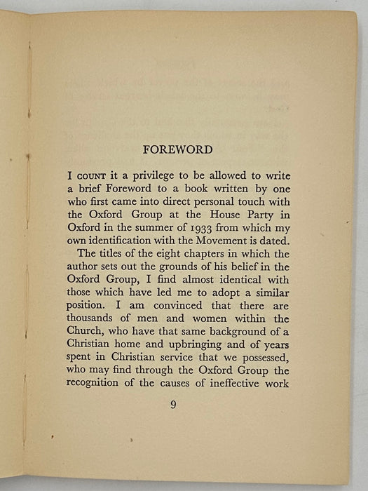 Why I Believe In The Oxford Group by Jack C. Winslow - 1935