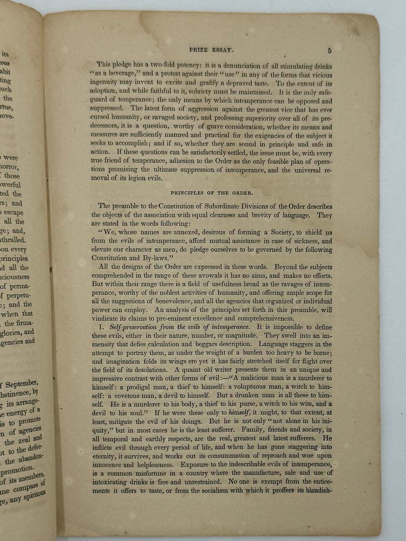 Set of Three Early Sons of Temperance Publications (ca. 1850–1855)