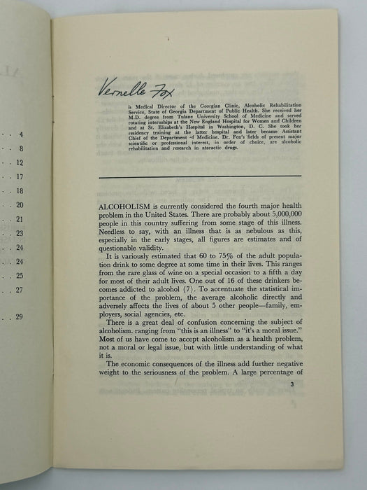 ALCOHOLISM by Vernelle Fox Recovery Collectibles