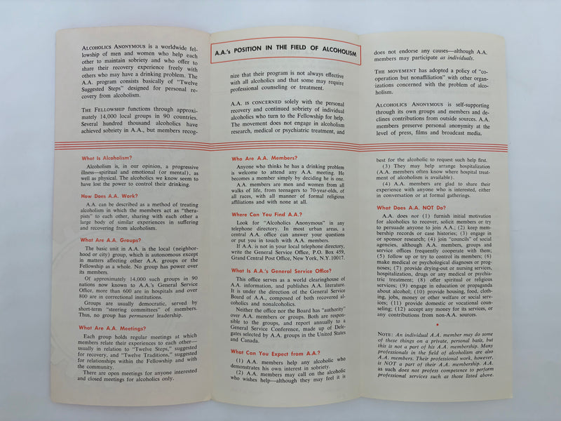 Alcoholics Anonymous In Your Community - 1968