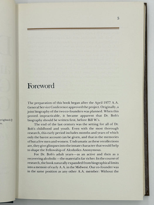 Dr. Bob and the Good Oldtimers - Second Printing 1980 - with Original Jacket