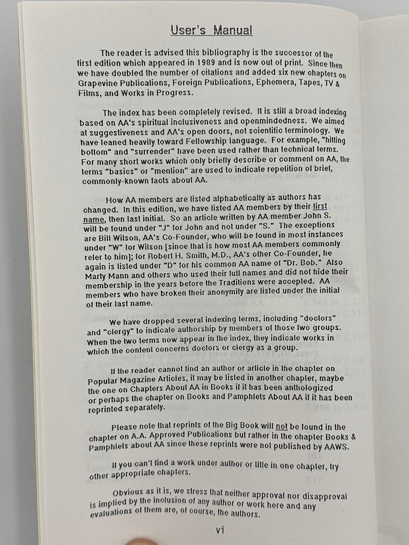 To Be Continued... The Alcoholics Anonymous World Bibliography 1935-1994