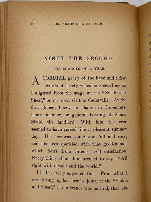Ten Nights in a Bar-Room, and What I Saw There by T. S. Arthur