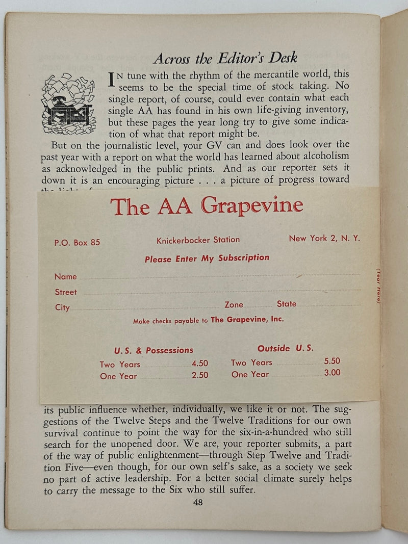 AA Grapevine from February 1956