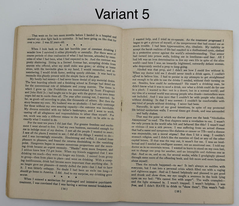 Alcoholics Anonymous 1943–1944 Early Pamphlet — Complete Set of Six Variants