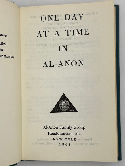 One Day At A Time In Al-Anon - First Printing from 1968